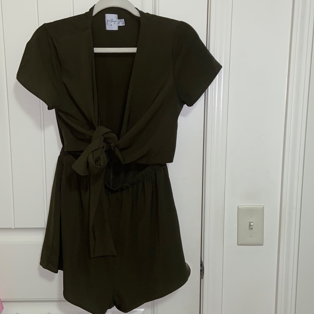 Olive green romper size 6